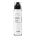 COSRX The 6 Peptide Skin Booster serum in a clear cylindrical bottle with a black pump dispenser and a white label, shown on a plain white background.